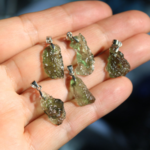 Wholesale Natural Green <strong>Moldavite</strong> Crystal Pendant <strong>Necklace</strong> Free Shaped with Certificate Other Crystal Crafts - Product Image 6