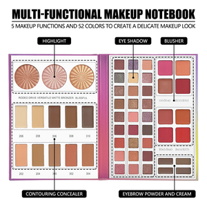 Palette de <span class=keywords><strong>maquillage</strong></span> tout-<span class=keywords><strong>en</strong></span>-un 52 couleurs vegan du fabricant, avec illuminateur lumineux, fard à paupières multifonction, blush et kit de contouring - Product Image 1