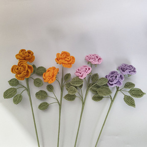 DREA Ramo de <span class=keywords><strong>Flores</strong></span> de Ganchillo Tejidas a Mano Premium, Tipo Trompeta, de Algodón Lavable para Decoración del Hogar y Bodas - Product Image 4
