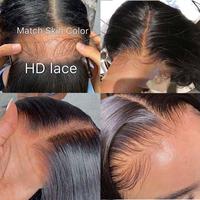 Perruque frontale HD en dentelle, cheveux humains, sans colle, bouclés birmans, cuticules alignées, pour femmes noires