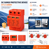 Parafoudre de surtension, dispositif de protection contre les surtensions, protecteur de foudre photovoltaïque CC, parafoudre basse tension CC1000V 2P40KA