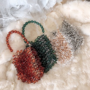 Bolsos de Perlas Tejidos a Mano de Marca de Moda, Bolso de Mano Vintage para Fiesta, Bolso Pequeño, Mini Bolso Cruzado - Product Image 3