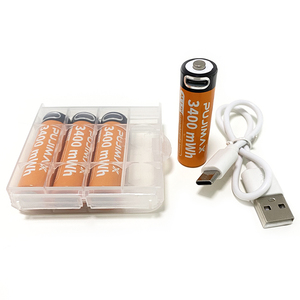 PUJIMAX 1 Pezzo Batteria Ricaricabile USB Tipo C 1.5v Li-Ion <span class=keywords><strong>AA</strong></span> Batteria al <span class=keywords><strong>Litio</strong></span> Ricaricabile USB-C Caricabatterie <span class=keywords><strong>AA</strong></span> con Cavo - Product Image 1