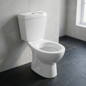 Oferta Popular: Inodoro de Dos Piezas con Descarga por Gravedad, Cerámica Blanca, Compacto y Moderno para Baño - Product Image 5