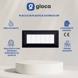 ชุดปลั๊กไฟตั้งโต๊ะโกลก้า 6 ช่อง พลาสติกสีดำซาติน 2 ชิ้น สำหรับใช้ในบ้าน - Product Image 2