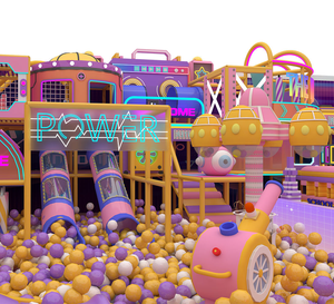Neon Candy Futuristischer Indoor-Spielplatz-Set Abenteuerpark Buntes Bällebad Rutschen Interaktive Spielstrukturen Metall Kunststoff - Product Image 1