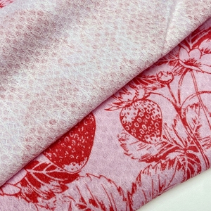 Rosa fresa 98% poliéster 2% spandex tejido personalizado Impresión digital 150GSM Seersucker jacquard crepé tela - Product Image 2