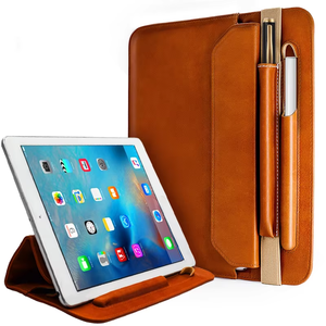 Custodia per Tablet in Vera Pelle Aarons con Supporto e Compatibilità Stylus per Tutti i Modelli <span class=keywords><strong>Apple</strong></span> <span class=keywords><strong>iPad</strong></span> e Laptop - Product Image 1