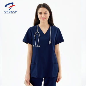 Venta al por mayor enfermería Scrubs nueva belleza Scrub OEM ODM LOGO FUYI estilo médico uniformes conjuntos <span class=keywords><strong>de</strong></span> hospital uniformes paramédicos Scrubs - Product Image 2