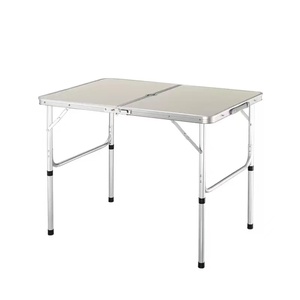 Su misura 90cm bianco all'aperto Picnic e Barbecue tavolo da campeggio pieghevole portatile regolabile, fabbrica diretta - Product Image 1