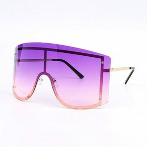 Gafas de Sol con Logotipo Personalizado, Último Modelo en Venta, Montura Grande de Moda, Lentes de Colores Degradados, Estilo Escudo, Gafas de Sol Extra Grandes para Mujer - Product Image 4