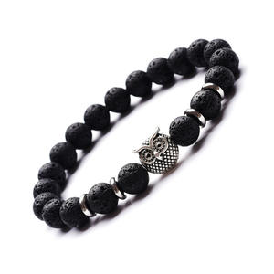 Pulsera de Cabeza de León Dorada para Hombre, Pulsera de Piedra de Lava Volcánica Mate para Mujer, Pulsera de Moda, Joyería Animal - Product Image 6