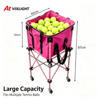 Panier à balles de pickleball pliable et portable, chariot à balles de tennis grande capacité, pour entraînement d'entraîneur sur le terrain