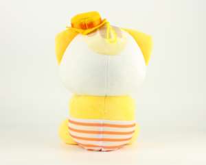 Personalizado 8 pulgadas vívida expresión monopatín chico gatito de peluche amarillo brillante caliente llavero de peluche de juguete para aliviar el estrés - Product Image 2