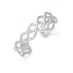 Amy Amy Geometric <b>Cuff</b> <b>Bracelet</b> <b>Silver</b> Plated Women's Fashion Jewelry Gift - Product Image 4