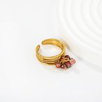 Bague tendance DIY empilable et ajustable en acier inoxydable, bijoux personnalisés avec breloques cœur en acrylique, zircon, émail, lune, étoile et cerise