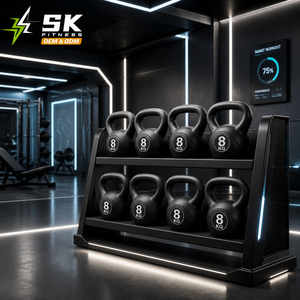 เคทเทิลเบลล์ SK-HL7 เคลือบ PE บรรจุคอนกรีต ด้ามจับกว้าง พร้อมสัญลักษณ์น้ำหนักแบบพิมพ์ สำหรับใช้ในบ้าน ยิม สตูดิโอ และคลับ - Product Image 5