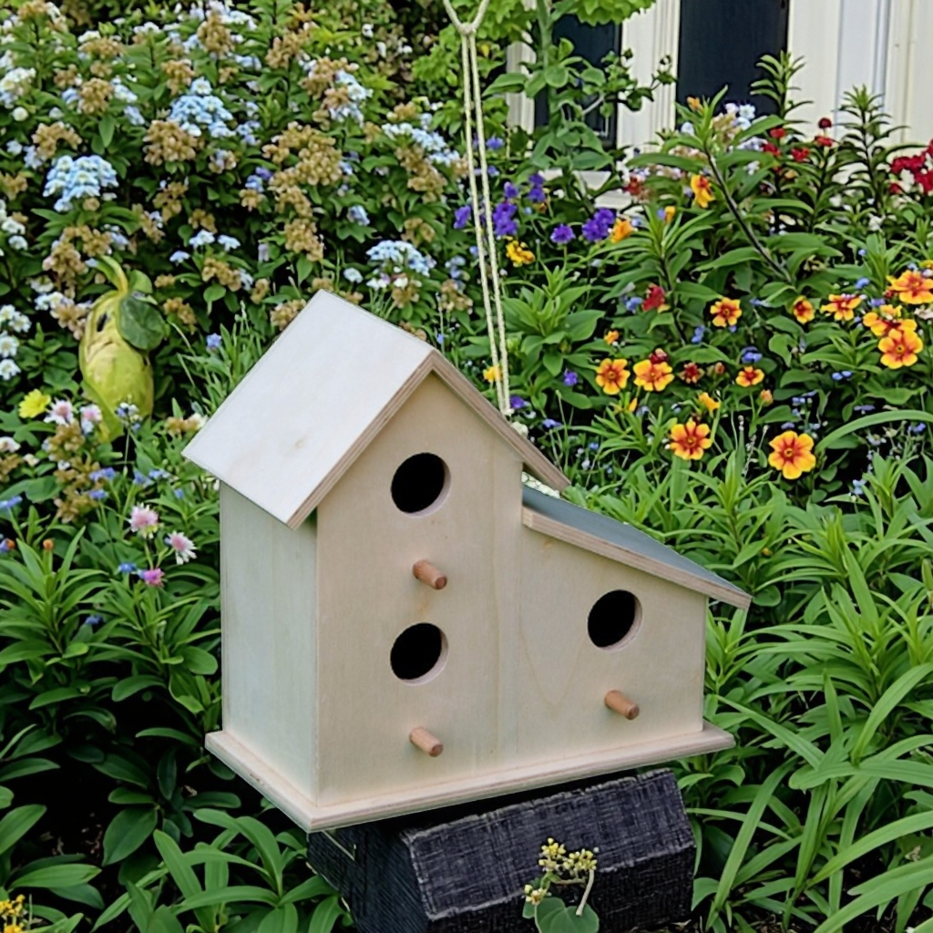 doble door wood bird house church