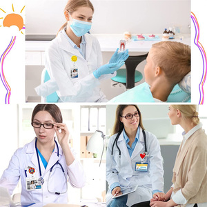 Nuovo fermacarte retrattile del produttore con ciondolo a forma di sole arcobaleno, cuore, fiore, <span class=keywords><strong>emoji</strong></span> in morbida gomma, clip per badge identificativo da lavoro, facile da estrarre - Product Image 4