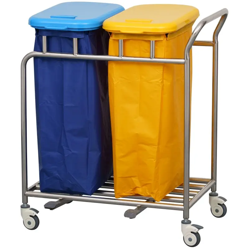 SL-L02 Hospital Hotel Stainless Steel Linen Laundry Cleaning Trolley