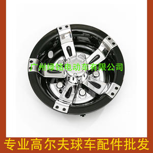 Nouvelles coques de roue de chariot de golf de 10 pouces universelles en ABS noir et blanc électroplaqué, accessoires pour moyeux - Product Image 4