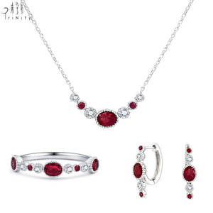 Collar con Colgante de Diamantes y Rubí Rojo Vivo Natural en Oro Blanco Sólido de 18K, Diseño Retro Exclusivo de Proveedor de Hong Kong, Regalo para Dama - Product Image 4