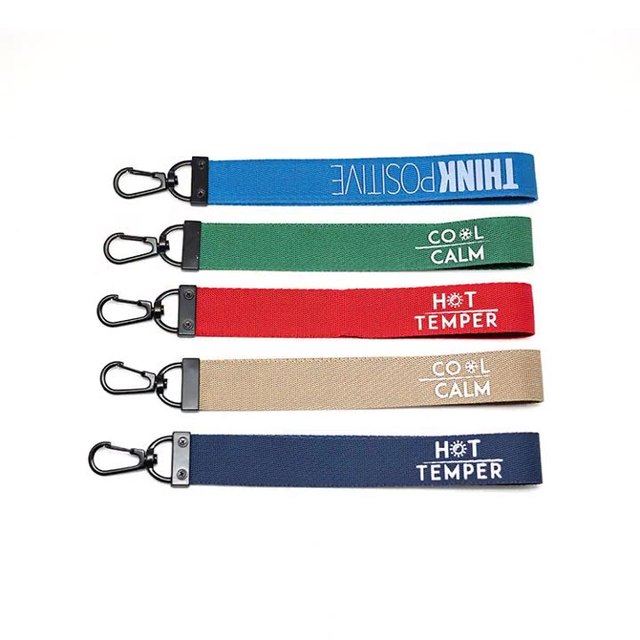 Trending Products 2026 Manufacture Thickening Mobile Phone Accessory Short Lanyard Screen Printed Double-sided Material Keychain
