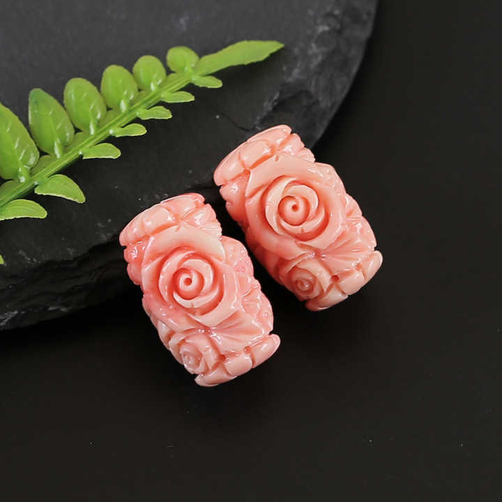 Wholesale Carved Pink Shell Flower Stud Earrings Beads Cute Conch Shell ...