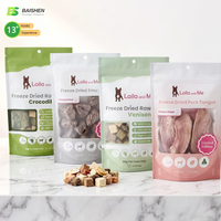 Sachets refermables transparents personnalisés, résistants à l'humidité, avec fermeture éclair, de qualité alimentaire, pour sushis, aliments pour animaux, noix