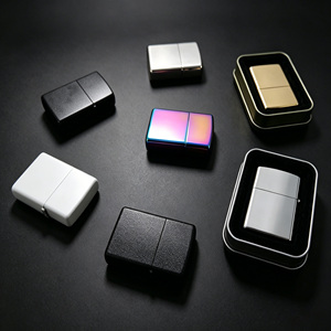 Briquet à kérosène en métal vierge à roue à silex, rechargeable à l'huile, avec logo personnalisé, vente en gros, OEM, ODM, directement de l'usine - Product Image 2
