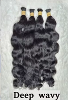 Lot de Cheveux Humains à Tresser pour Tresses Bohèmes Sans Nœuds, Cheveux Humains en Vrac Ondulés Profonds pour Tressage, Sans Trame, Cheveux Vierges Remy en Paquets