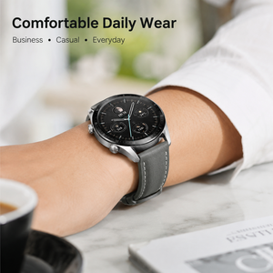 Cinturino per Orologio in Vera Pelle Cucito 18mm 20mm 22mm per <span class=keywords><strong>Huawei</strong></span> GT5 GT4 <span class=keywords><strong>GT3</strong></span> Pro Samsung Galaxy Watch, Cinturino con Fibbia a Perno per Uso Quotidiano - Product Image 5