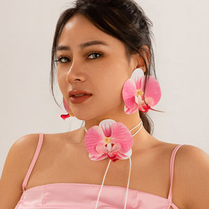 سحر كبير زهرة فراشة قلادة أقراط مسمار للنساء العصرية السيدات ارتداء حزب الاكسسوارات الأزياء والمجوهرات الهدايا - Product Image 2