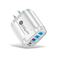 Adaptateur mural universel de voyage QC3.0 3 ports USB avec chargeur rapide PD 3.0 36W, prise US EU UK, protection OTP