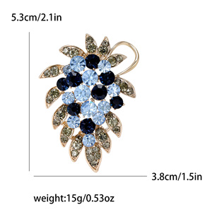 Rhinestone Flower <b>Brooches</b> Women Customized Luxury Fashionable Large Classic Vintage Elegant Alloy Gold Plated Wedding - Product Image 2