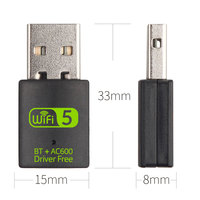 Adaptateur USB sans fil EDUP EP-AC1633S 600 Mbps pour PC, clé Wifi5, carte réseau USB2.0 avec Bluetooth 4.2