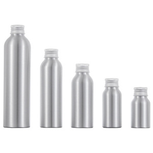 Flacons métalliques cosmétiques à bouchon vissé en aluminium Gamme de 30ml à 500ml comprenant des tailles de 100ml 120ml 150ml 250ml - Product Image 1