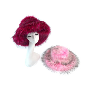 Inverno Faux Oversized Balde Chapéu Mulheres Quente Pelúcia Pescador Chapéu - Product Image 6
