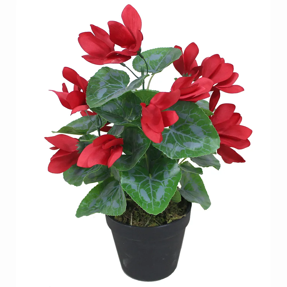 High performance excellent quality bright green artificial cyclamen flowers