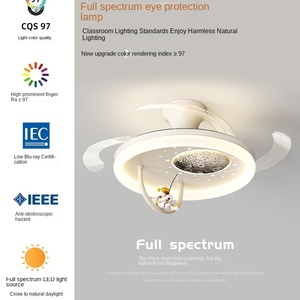 Décoration résidentielle muette éclairage LED bureau maison salon lustre nordique moderne avec ventilateur - Product Image 2