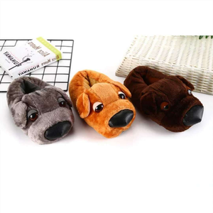 Coppia Cute Warm Indoor Animal Shoes Cartoon Type peluche Dog Indoor Slipper - Product Image 4