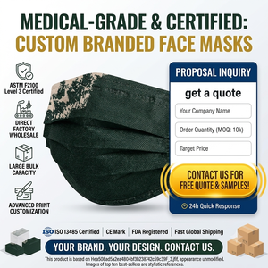 <span class=keywords><strong>Mascarillas</strong></span> Médicas Personalizadas <span class=keywords><strong>Negras</strong></span> de 3 Capas con Bandas Elásticas, Mascarilla Quirúrgica y con Filtro - Product Image 5