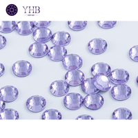 Strass en verre de haute qualité Logo personnalisé Chemise ronde Flatback Violet Strass