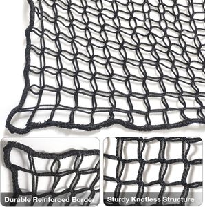6.5 nero x 9.8 ft grande rete di amaca esterna nera a rete di corda per amaca per bambini - Product Image 2