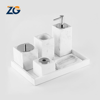 ZGSTONE Plateau de service en marbre naturel moderne et durable pour salle de bain, base à savon, décoration intérieure, shampoing, luxe hôtelier