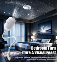Projecteur de Galaxie Veilleuse à Luminosité Réglable, Lampe USB Rotative à 360 Degrés avec 3/6/12/24 Diapositives de Films