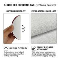 Tampon abrasif en nylon de 5 pouces à boucle et crochets, grain 320-400, pour usage sec et humide, idéal pour l'élimination de la rouille sur le métal et le polissage automobile (vente en gros)