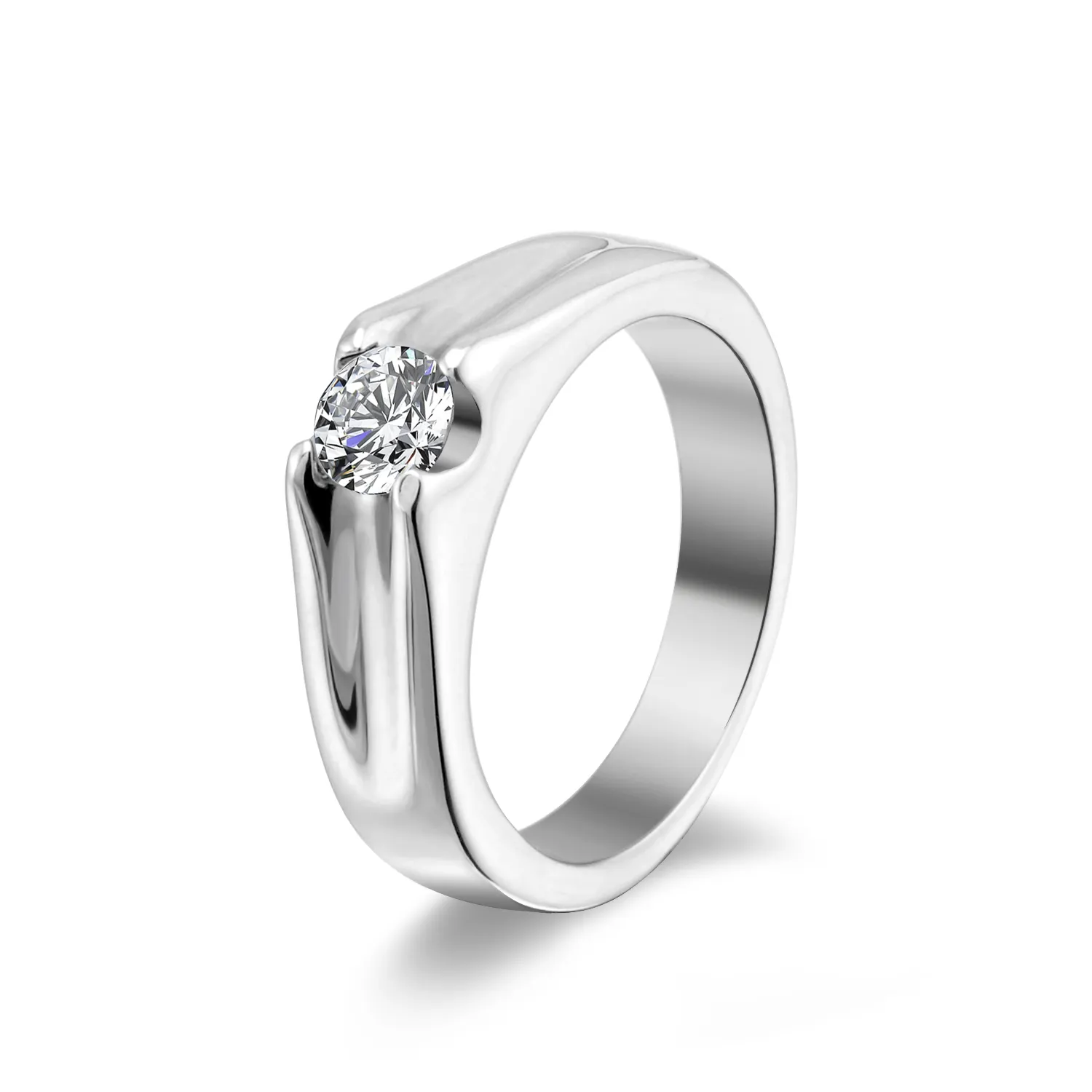 Cincin Perhiasan mode cincin berlian pertunangan baja tahan karat untuk anak perempuan perhiasan RTS kualitas tinggi