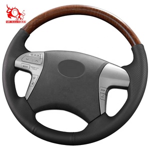 ที่หุ้มพวงมาลัยไม้แบบเย็บด้วยมือสำหรับรถยนต์ <span class=keywords><strong>Toyota</strong></span> HILUX Invincible Camry aurion <span class=keywords><strong>2010</strong></span> 2014 - Product Image 2