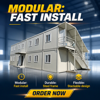 Casa Contenedor Plegable Prefabricada de Acero Económica de Construcción Rápida Verificada, Panel Sándwich, Fácil de Plegar, Impermeable, Hotel/Apartamento